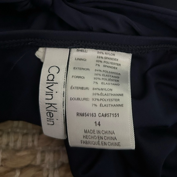 Calvin Klein Navy blue halter one piece bathing suit large - Picture 4 of 4